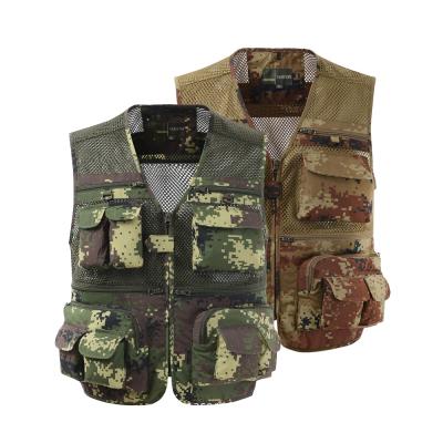 China QUICK DRY Mens Multi Pockets Cargo Vest For Climbing Shooting Photography Hanging Journalist Fishing Vest Angler Waistcoat for sale