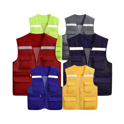 China Mesh Fabric Vest Bibs Unisex Breathable For Promotion Fishing Advertising Sale Workers Voluntary Vest Vest for sale