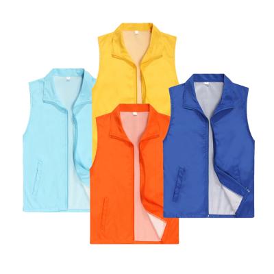 China Breathable Unisex Two Layer Cloth Vest Bibs For Promotion Fishing Advertising Sale Workers Voluntary Vest Vest for sale