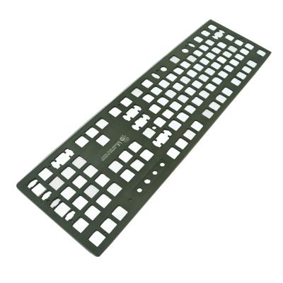 China Hardware aluminum sheet metal stamping parts aluminum alloy oil plating oxidation computer keyboard hardware spare parts OEM for sale