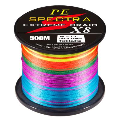 China Factory Direct Sales Soft Smooth Hot Sale 8 Strands Luster Braided Fishing Line 500M PE Line for sale