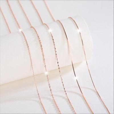 China Pure 925 Lead Free Nickel Free Sterling Silver Jewelry Rose Gold Chain Necklace for sale