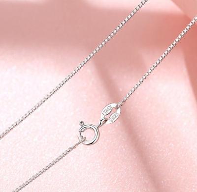 China Pure 925 Sterling Silver Box Chain Necklace Lead Free Nickel Free Jewelry for sale