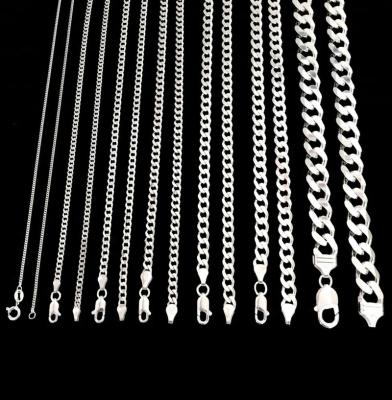 China Pure 925 Lead Free Nickel Free Sterling Silver Cuban Link Chain Cuban Necklace Jewelry for sale