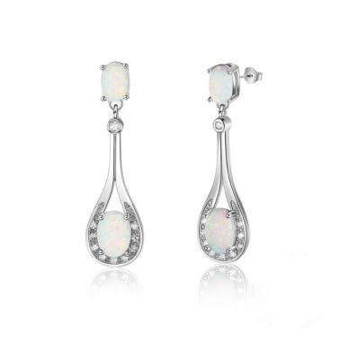 China TRENDY Australian Silver Opal Dangle Earrings Women Jewelry from 925 Sterling ready to ship for sale