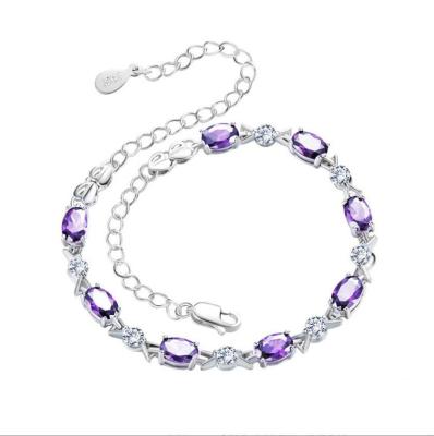 China TRENDY 925 Sterling Silver Zircon Tennis Bracelets for sale