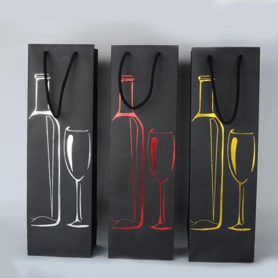 China Recycled Materials Durable Using Paper Shopping Bags With Handles And Logo Wine Paper Bag With Handles Bulk for sale