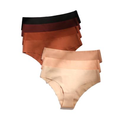 China Breathable Ice Silk Thong Panties Wholesale Women Seamless Ladies Underwear for sale