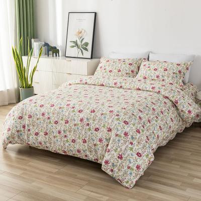 China Nondisposable Lightweight Cotton Blend Reversible 3 Piece Floral Geometric Patchwork Patterns Quilt Coverlet Bedspread Bed Cover Set for sale