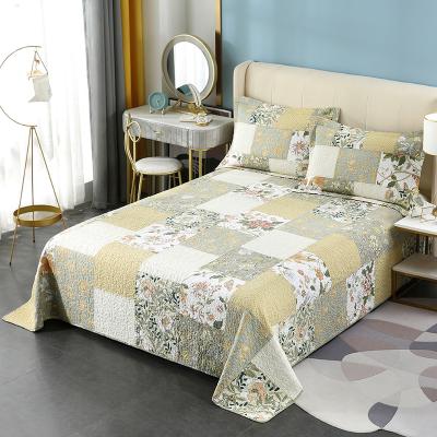 China Nondisposable 3 Piece Cotton Bed Cover Set Modern Bedspread Bedding Set Single King Coverlet Set Bedspreads For Double Bed for sale