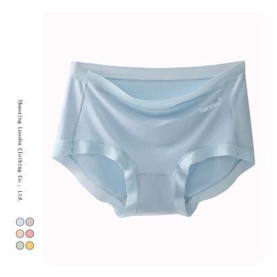 China Antibacterial Custom Girly Seamless Breathable Wholesale Briefs Mid Waist Logo Modal Underwear Ladies For Women for sale