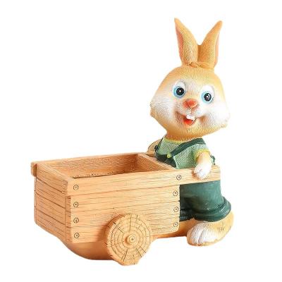 China Small Rabbit Resin Flowerpot Home Decoration Office Green Plant Container Plant Pastoral Creative Cute Wholesale for sale