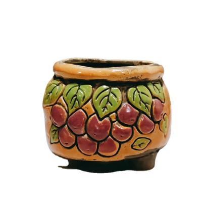 China Wholesale creative Korean fleshy direct small caliber pastoral flower pot plant potted ceramic gardening flowerpot for sale