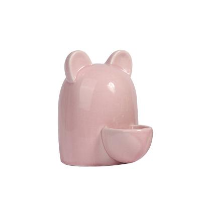 China Wholesale 250ml Small Animals Birds Viable Cute Hedgehog Squirrel Hamster Ceramic Water Feeder for sale