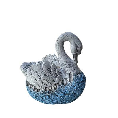 China Modern creative rural plant pond potted flower pot garden swan resin resin outdoor earth for sale