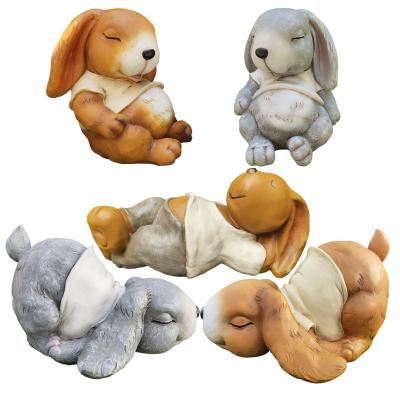 China European Garden Yard Decoration Cartoon Rabbit Resin Craft Outdoor Garden Landscape Animal Decoration for sale