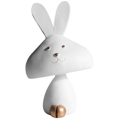 China Other Cute Animal Resin Crafts Rabbit Hand Made Craft For Home Decoration Kid Gift With Resin Material Environmental Protection for sale