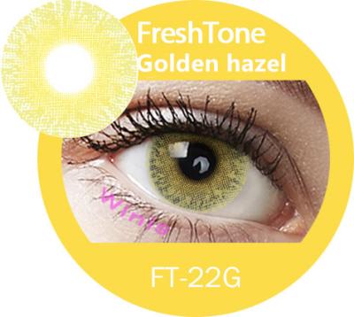 China HEMA Sensual Eye Gold Beauty Ash Gray Freshtone colored contact lenses. Diameter 14.2mm, B.C 8.6mm PWR 0.00 for sale