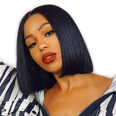 China Transparent Barely Shedding Thick Soft Hd 150% Density 13*4 Lace Frontal Curly Curly Bob Wig 12 Inch Brazilian Hair Wigs For Black Women for sale