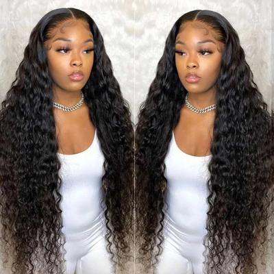 China Curly 100% Brazilian Curly Pre Plucked HD13*4*1 T-Part Lace Frontal Wig Hunan Virgin Human Hair Virgin Hair 32 Inch Long Straight Deep Wave Wig for sale