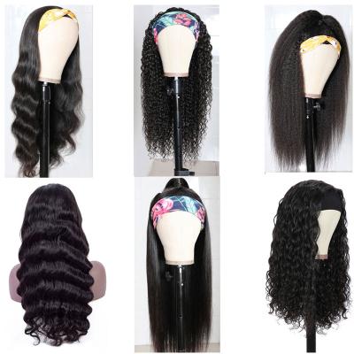 China Body Wave/Straight/Kinkycurly/Curly Remy Human Hair Cuticle Aligned Kinky Raw Indian Virgin Wholesale Loose Wave None Lace Wigs For Black Women Glueless Headband Wig for sale