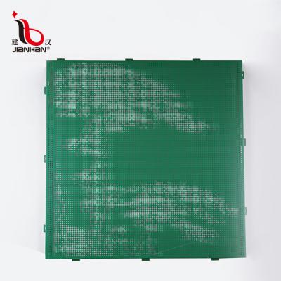 China Green High Temperature Resistant Decorative Aluminum Punching Curtain Wall Exterior Wall Partition Plate Modern Construction for sale