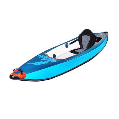 China Inflatable Fishing Boats 3.4M China Pro Marine Voile de Mer Pesc Rowing Boats Sit On Top Peddle PVC Fishing Drop Stitch Single Inflatable Kayak for sale