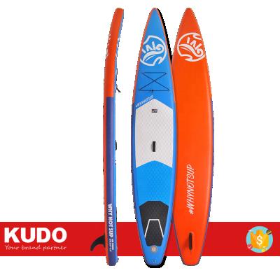 China Double Wall Drop Point KUDO Paddling BoardModel Air Force Double Layer Race Blue Orange Orange SIP Color12'6