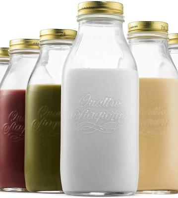 China China Made Viable Top Quality Food Juice Glass Jars Milk Glass Bottle Jar for Milk for sale