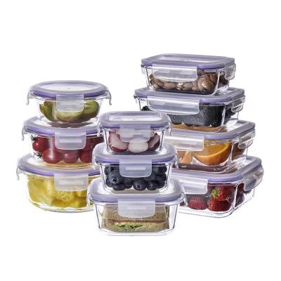 China High Borosilicate Glass Bowl Food Container Microwave Sustainable Sealed Safe for sale