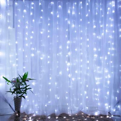 China Beautiful Window Curtain Lights 300 LED USB Powered String Fairy Lights with Remote Waterproof IP44 Copper Wire Curtain Fairy Lights for sale