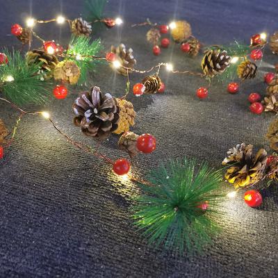 China Other High Quality Pine Cone Pine Needle Shape Warm White String Lights For Outdoor for sale