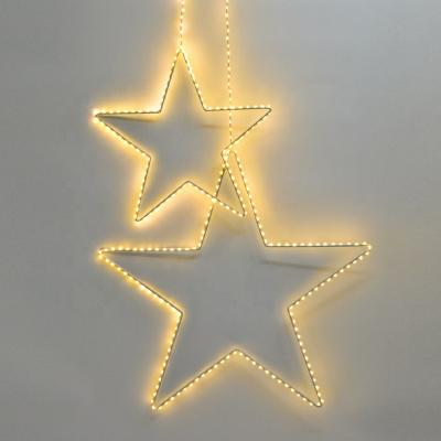 China Indoor Outdoor Store Sell Warm White Five-pointed Star Firework Shape Outdoor String Lights for sale