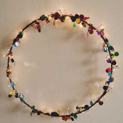 China Other Hot Sale 30Cm Ring Shape Multicolor Indoor String Lights For Holiday for sale