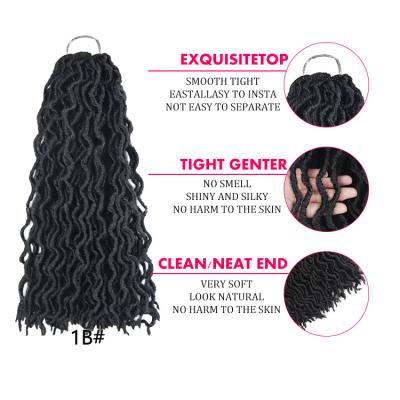 China Synthetic Fiber Wavy Gypsy Locs Crochet Hair Faux Locs Crochet Dreadlocs African Synthetic Hair Roots Hair Braiding Extensions For Black Women for sale