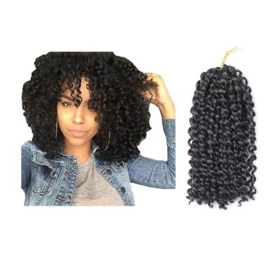 China Wholesale Synthetic Fiber Ombre Twist Braids Synthetic Hair 8inch 90g Crochet Braid Hair Afro Curly Curls Braiding Hair for sale