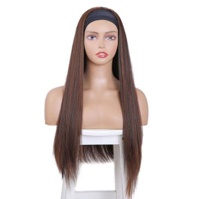 China Sensational Wholesale Curly Straight High Quality Heat Resistant Hair Long Curl Synthetic Headband Wigs for sale