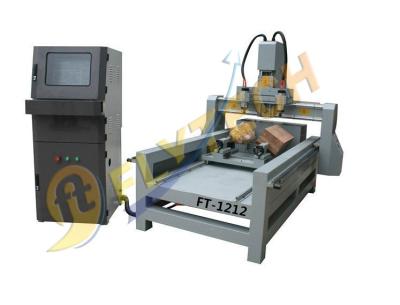 China 4 Axis woodworking CNC Router machine with DSP system with double rotary axis for sale