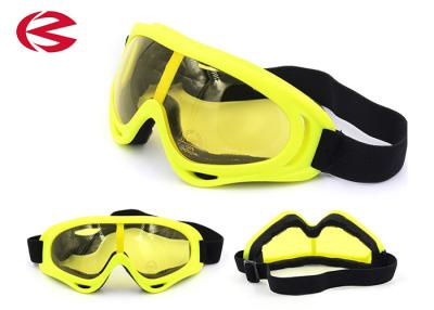 China Customized Yellow Lenses Motorcycle Riding Goggles Mirror Coating Dust Protection for sale