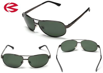 China Classic Green Mirror Lens Aviator Sunglasses , Anti Reflective Coating Pilot Glasses for sale