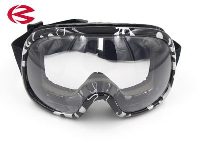 China Transparent Lens Black Frame Ski Snowboard Goggles Elastic Band Ski Sunglasses for sale