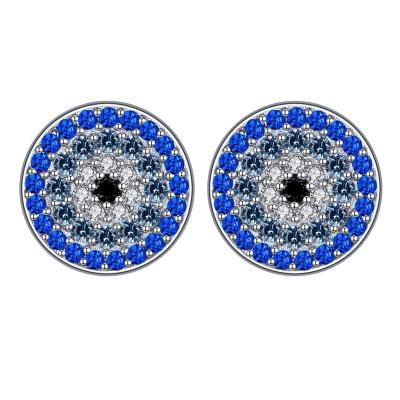 China Wholesale 925 CLASSIC Zircon Silver Crystal Evil And Eye Earring Fashion Jewelry For Women for sale