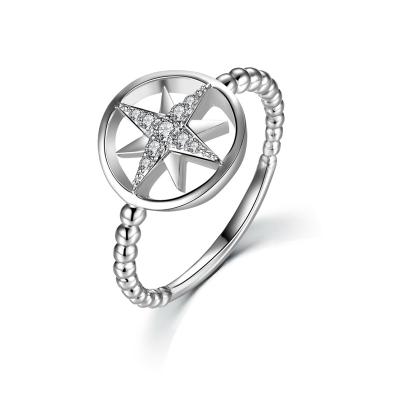 China FASHIONABLE Custom Wholesale Latest Jewelry Compass Design Jewelry 925 Sterling Silver Ring For Girls for sale