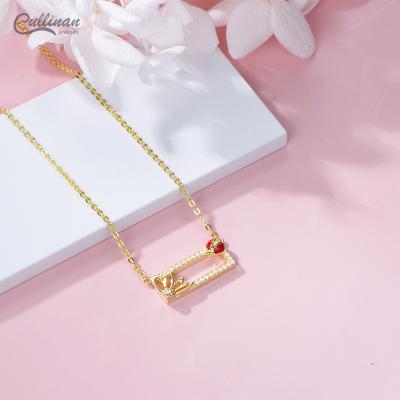 China FASHIONABLE Gold Plated Rectangle Necklaces Daisy Pendant Necklace Jewelry Customized Enamel Insect Ladybird 925 Sterling Silver Jewelry for sale