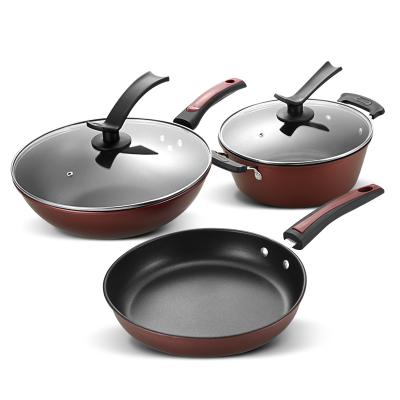 China Sustainable Cookware Sets 5 Pieces Cookware Sets Non-Stick Cookware Set Cast Iron for sale