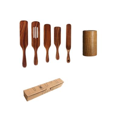 China Wholesale sustainable wooden spurtle kitchen tools kitchen accessories utensil set wooden non stick cookware for sale