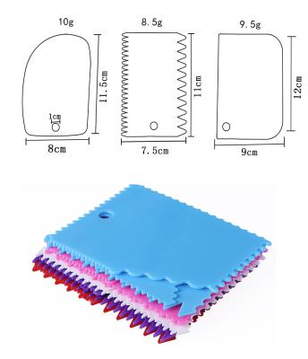 China Viable Wholesale Cake Tool Accessories Cake Scraper Plastic Baking Scraper Set for sale