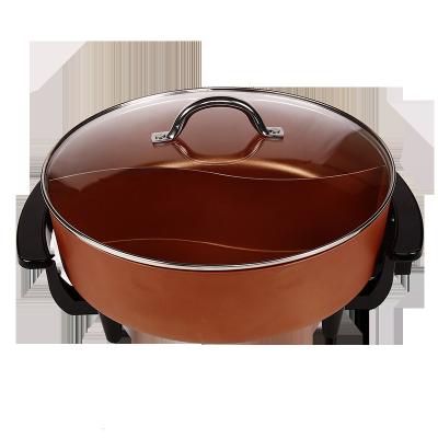 China XH-325YA-8 Aluminum Electric Pan Non Stick Outdoor Electric Detachable Home Hot Pot Pan For Sale for sale