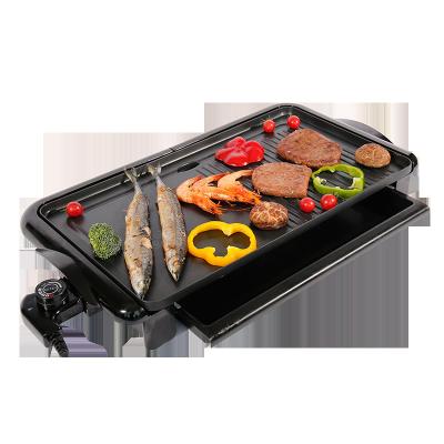 China Outdoor 48 x 26 cm Hot Selling 2 in 1 Die Cast Aluminum Electric Touch Grill Die Casting Non Stick BBQ Grills for sale