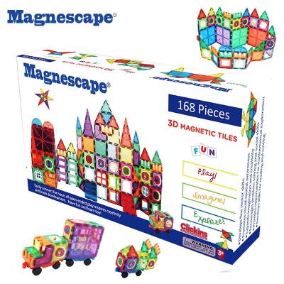 China Building Toy Magnescape 3D 168pcs Magnet Castle Building Tiles Magnetic Building Blocks Toys Children for sale